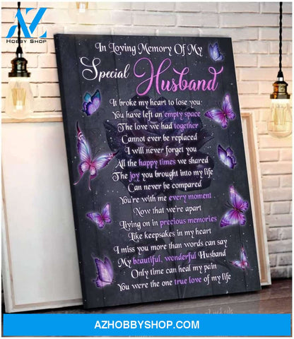 Zalooo In Loving Memory Butterfly Wall Art Canvas