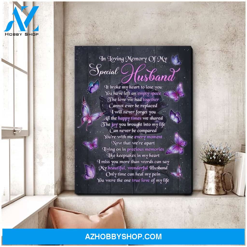 Zalooo In Loving Memory Butterfly Wall Art Canvas