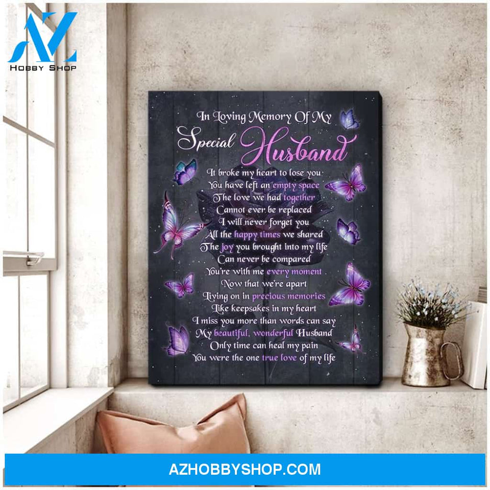 Zalooo In Loving Memory Butterfly Wall Art Canvas