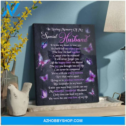 Zalooo In Loving Memory Butterfly Wall Art Canvas