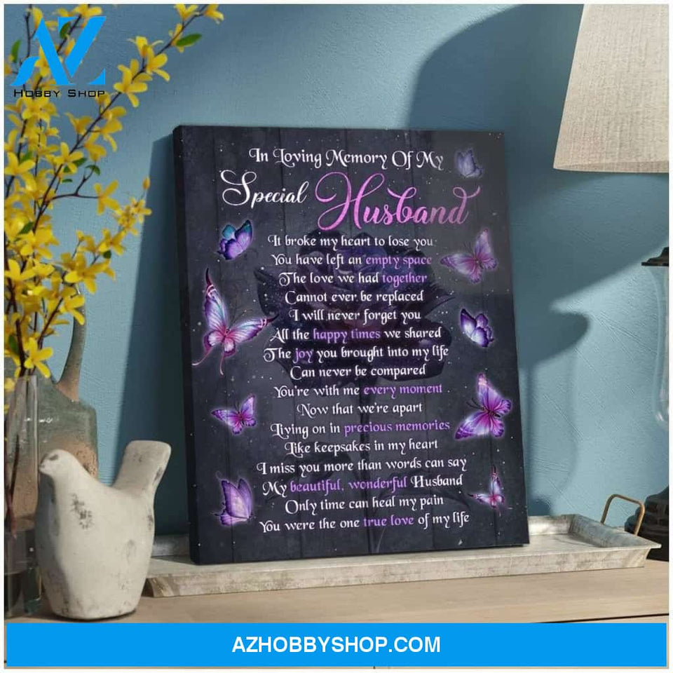 Zalooo In Loving Memory Butterfly Wall Art Canvas