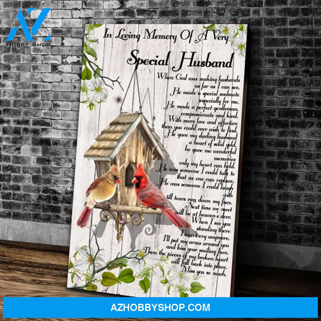 In Loving Memory Of A Very Special Husband, Miss You So Much Canvas Wall Art