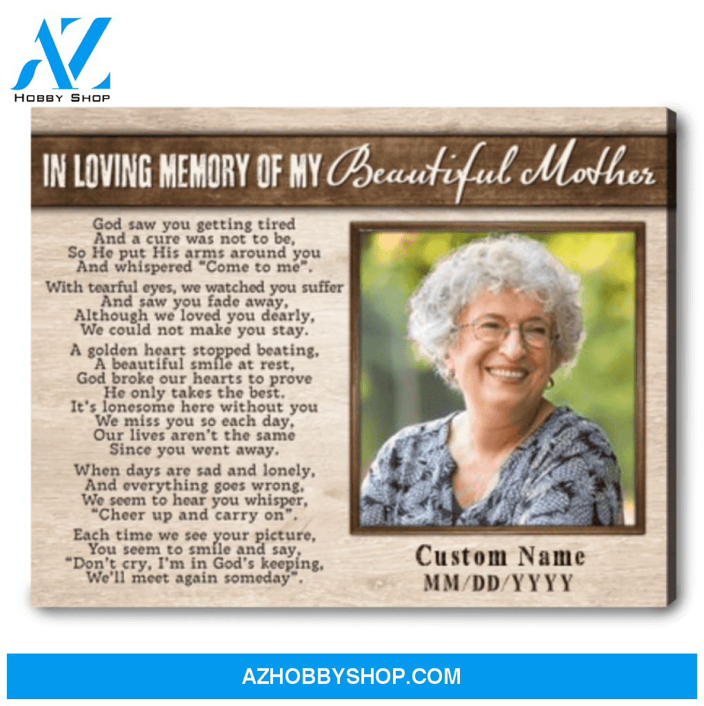 In Loving Memory Of My Beautiful Mother Poem Special Remembrance Gifts