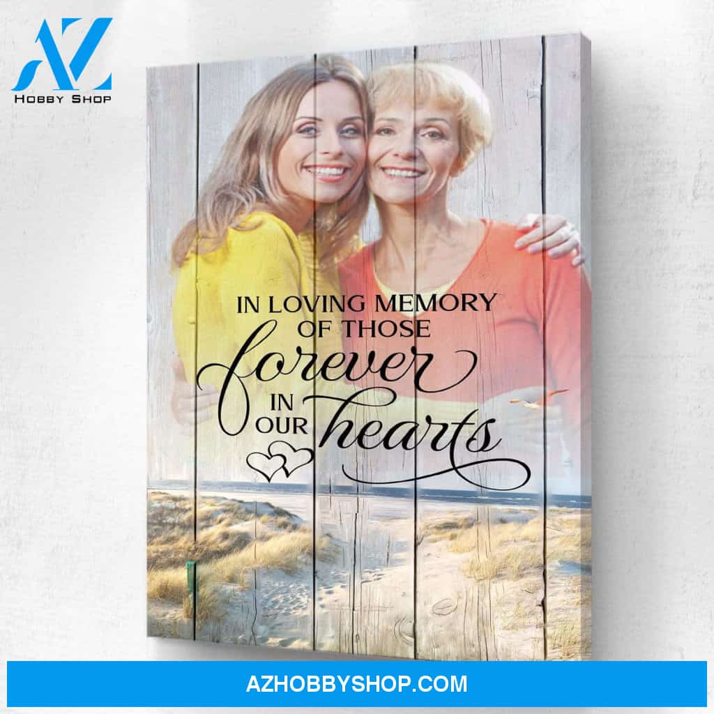 In Loving Memory Of Those Forever In Our Hearts, Personalized Photo Memorial Canvas, Canvas Wall Art Gif For Family Gift
