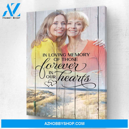 In Loving Memory Of Those Forever In Our Hearts, Personalized Photo Memorial Canvas, Canvas Wall Art Gif For Family Gift
