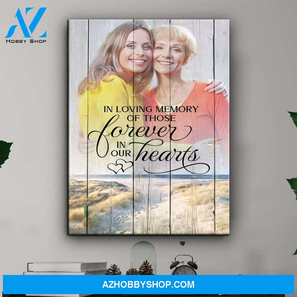 In Loving Memory Of Those Forever In Our Hearts, Personalized Photo Memorial Canvas, Canvas Wall Art Gif For Family Gift