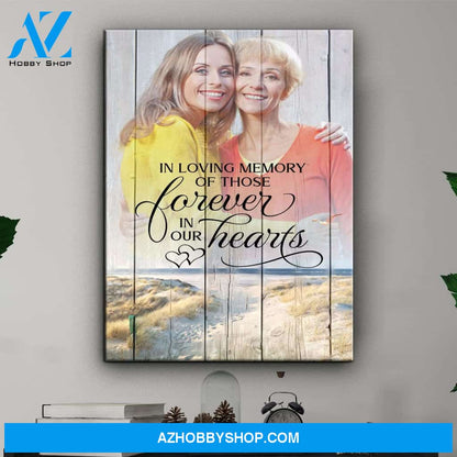 In Loving Memory Of Those Forever In Our Hearts, Personalized Photo Memorial Canvas, Canvas Wall Art Gif For Family Gift