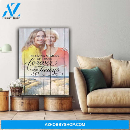In Loving Memory Of Those Forever In Our Hearts, Personalized Photo Memorial Canvas, Canvas Wall Art Gif For Family Gift