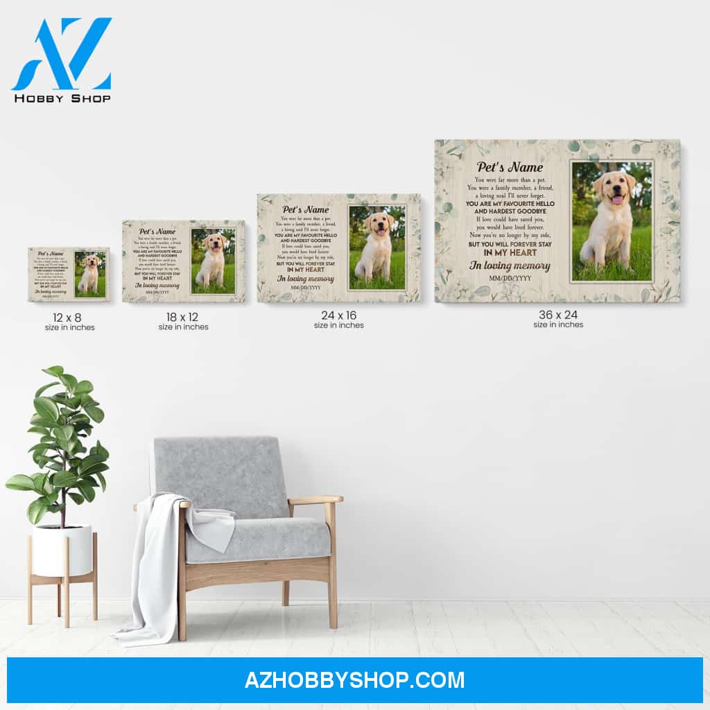 In Loving Memory Poster Dog Cat You Are My Favourite Hello And Hardest Goodbye, Dog, Cat Custom Poster/Canvas, Gift For Dog Lovers, Cat Lovers