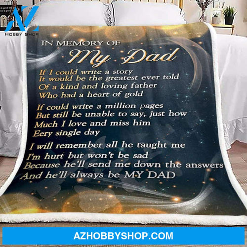 In Memory Of My Dad Fleece Blanket Family Blanket