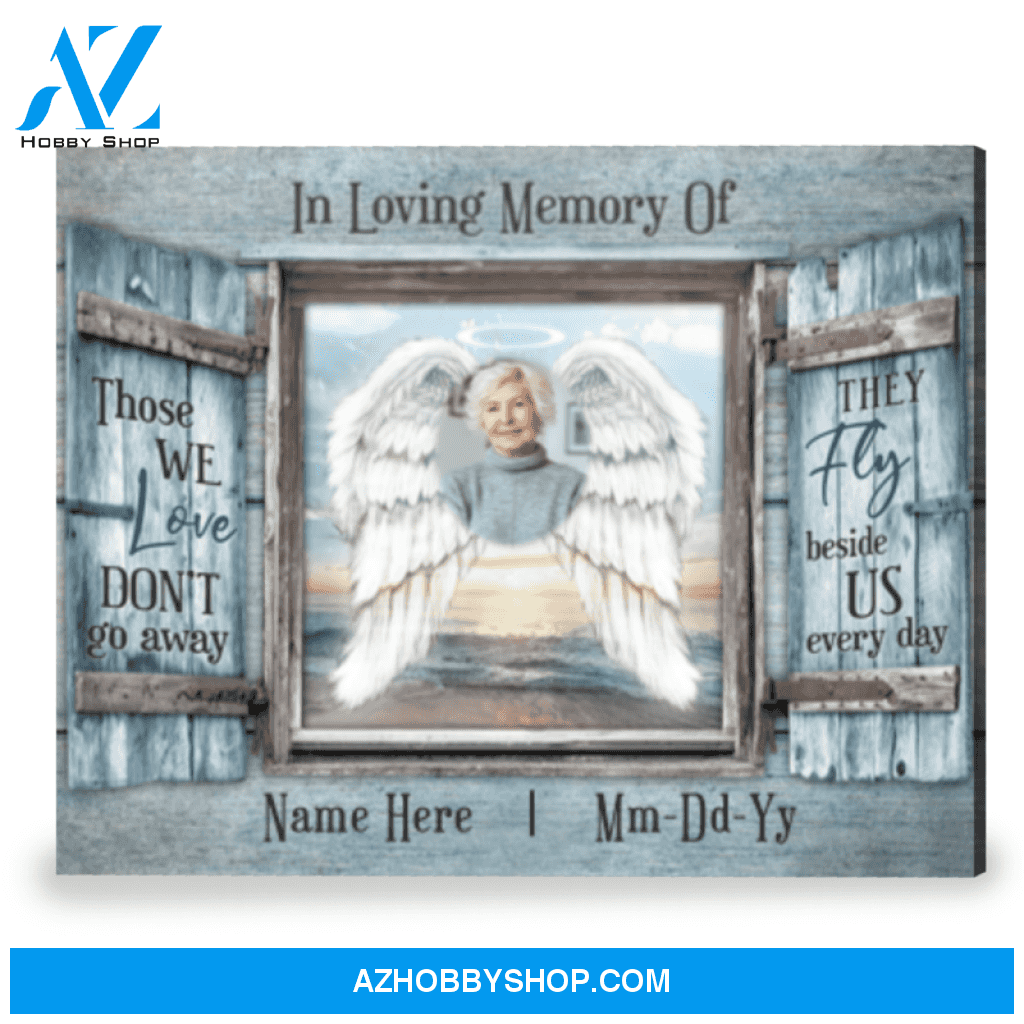 In Memory Personalized Gift For Sympathy Angel Wings Wall Art Canvas