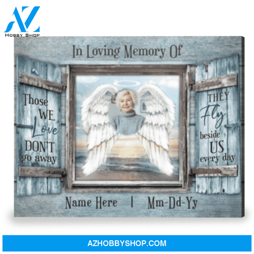 In Memory Personalized Gift For Sympathy Angel Wings Wall Art Canvas