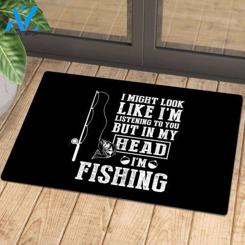 In my head I'm fishing mat | Welcome Mat | House Warming Gift