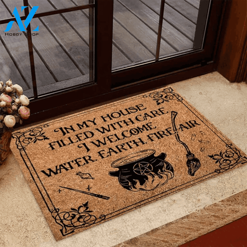 In My House Filled With Care Witch Coir Pattern Print Doormat | Welcome Mat | House Warming Gift
