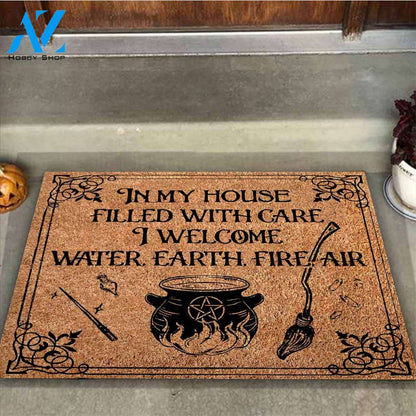 In My House – Witch Easy Clean Welcome DoorMat | Felt And Rubber | 40x60 cm | 45x75 cm | 60x90 cm | Colorful | DO1109