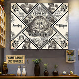 In My Life I Love You More We Got This Personalized - Skull Gothic Couple Personalized Horizontal Canvas