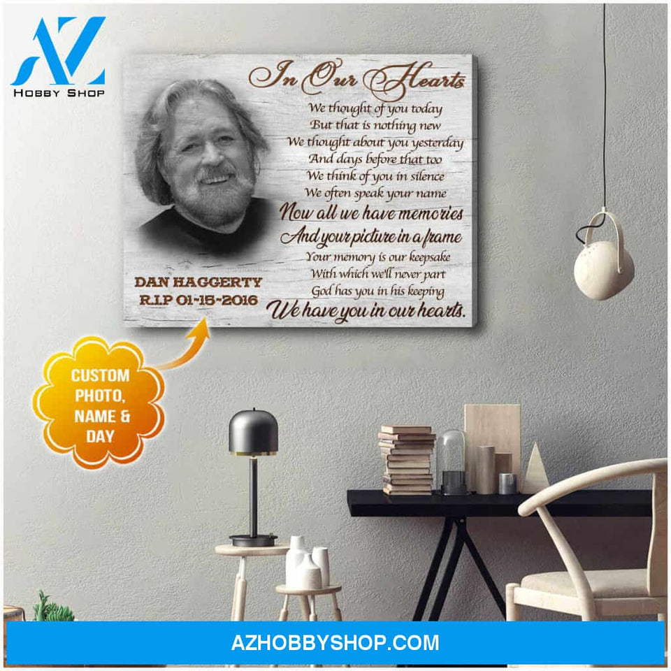 In our Hearts Family Canvas Wall Art Decor