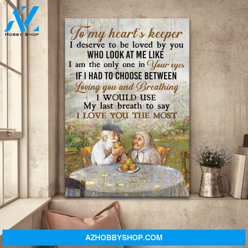In the garden - I use my last breath to say I love you - Couple Portrait Canvas Prints - Wall Art