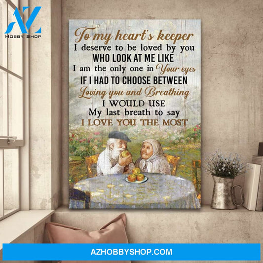 In the garden - I use my last breath to say I love you - Couple Portrait Canvas Prints - Wall Art
