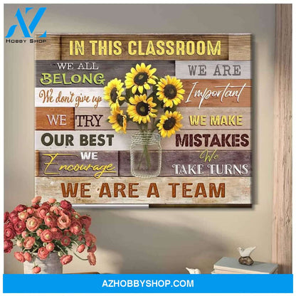 In This Classroom Wall Art Canvas