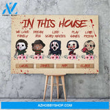 In this horror house - multi names - personalized canvas