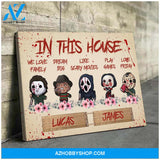 In this horror house - multi names - personalized canvas