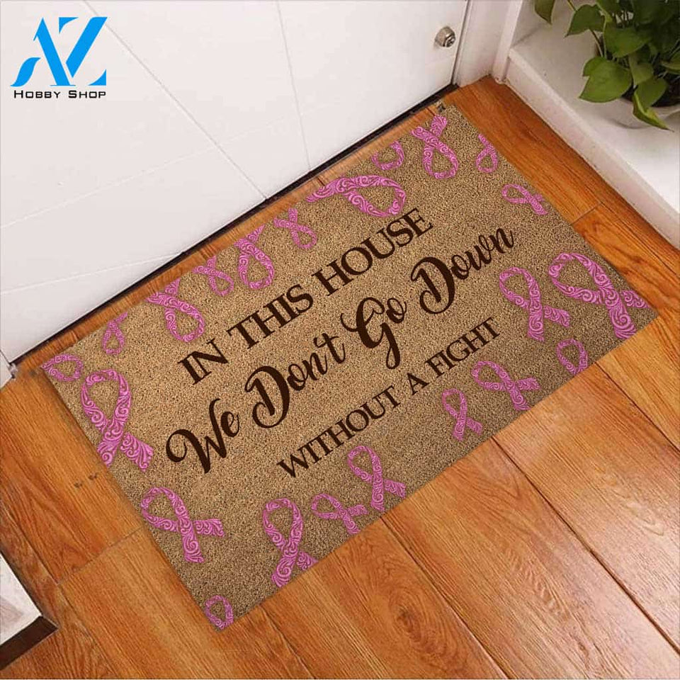 In This House - Breast Cancer Awareness Coir Pattern Print Doormat