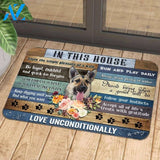 In This House Enjoy The Simple Pleasure Of A Walk German Shepherd Doormat Gift For Dog Lovers Home Decor Warm House Gift Welcome Mat Halloween Decor
