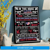 In This House Family Is Everything Canvas Wall Art, Wall Decor Visual Art Gift For Family Vertical Canvas