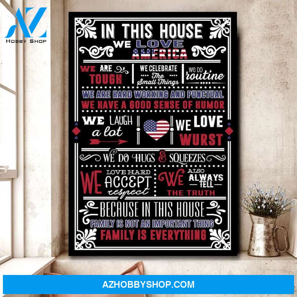 In This House Family Is Everything Poster Gift For Family Vertical Canvas