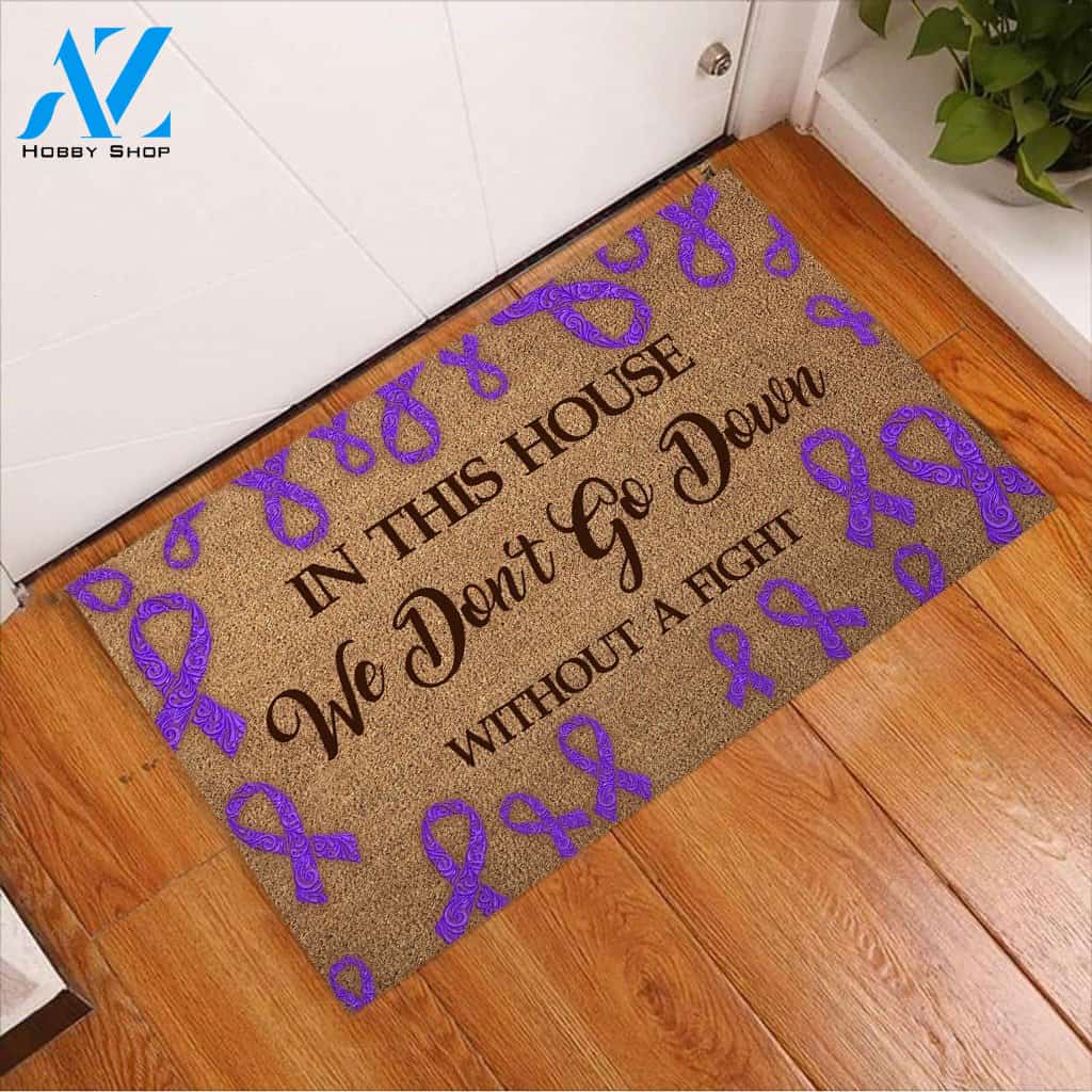 In This House Fibromyalgia Awareness Doormat | Welcome Mat | House Warming Gift