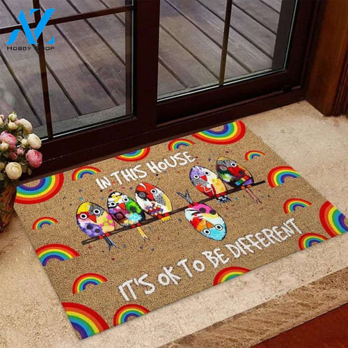 IN THIS HOUSE IT'S OK TO BE DIFFERENT LGBT - WELCOME DOORMAT Indoor And Outdoor Doormat Gift For Friend Family Birthday Gift Decor Warm House Gift Welcome Mat