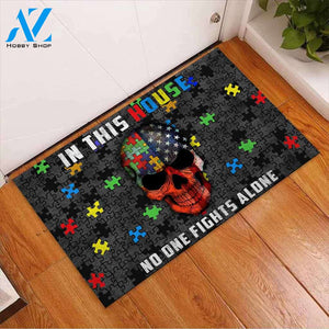 In This House No One Fights Alone - Autism Awareness Doormat