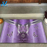 In This House No One Fights Alone - Fibromyalgia Awareness Metal Pattern Print Doormat