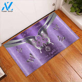 In This House No One Fights Alone - Fibromyalgia Awareness Metal Pattern Print Doormat