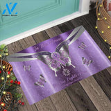 In This House No One Fights Alone - Fibromyalgia Awareness Metal Pattern Print Doormat