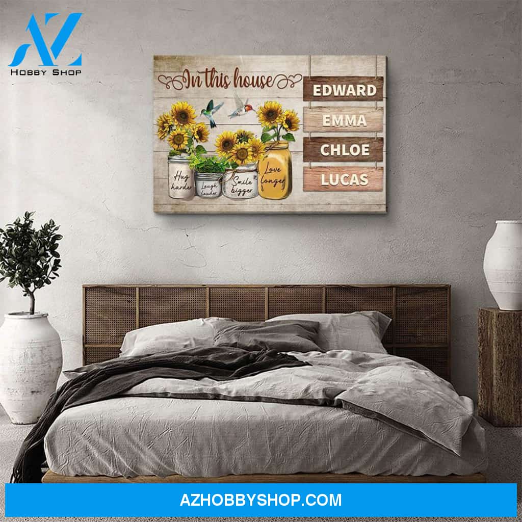In This House - Personalized Custom Name Canvas