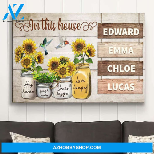 In This House - Personalized Custom Name Canvas