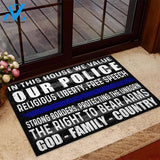 In This House - Police Officer Funny Indoor And Outdoor Doormat Gift For Police Birthday Gift Decor Warm House Gift Welcome Mat