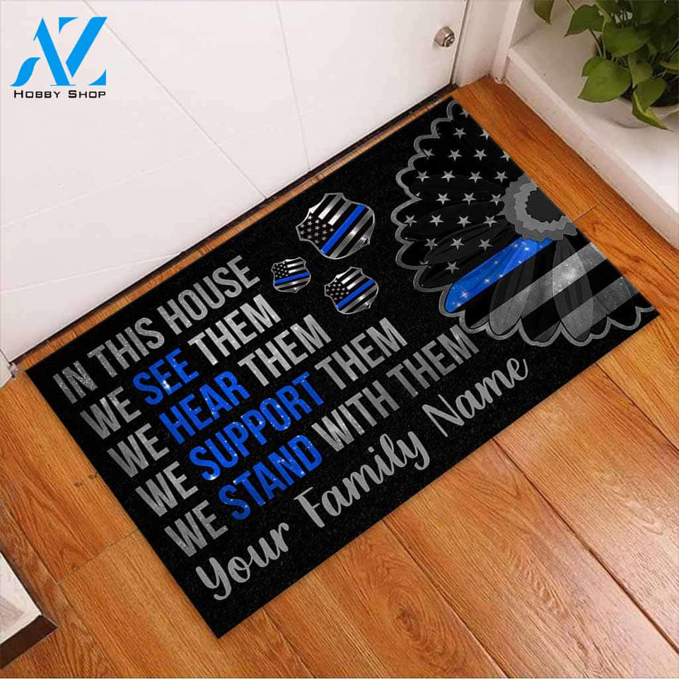 In This House - Police Personalized Doormat