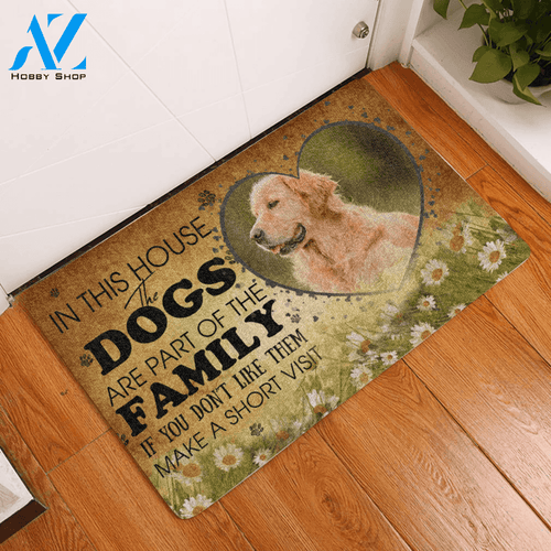 In this House The Dogs are part of the Family Easy Clean Welcome DoorMat | Felt And Rubber | 40x60 cm | 45x75 cm | 60x90 cm | Colorful | DO1532