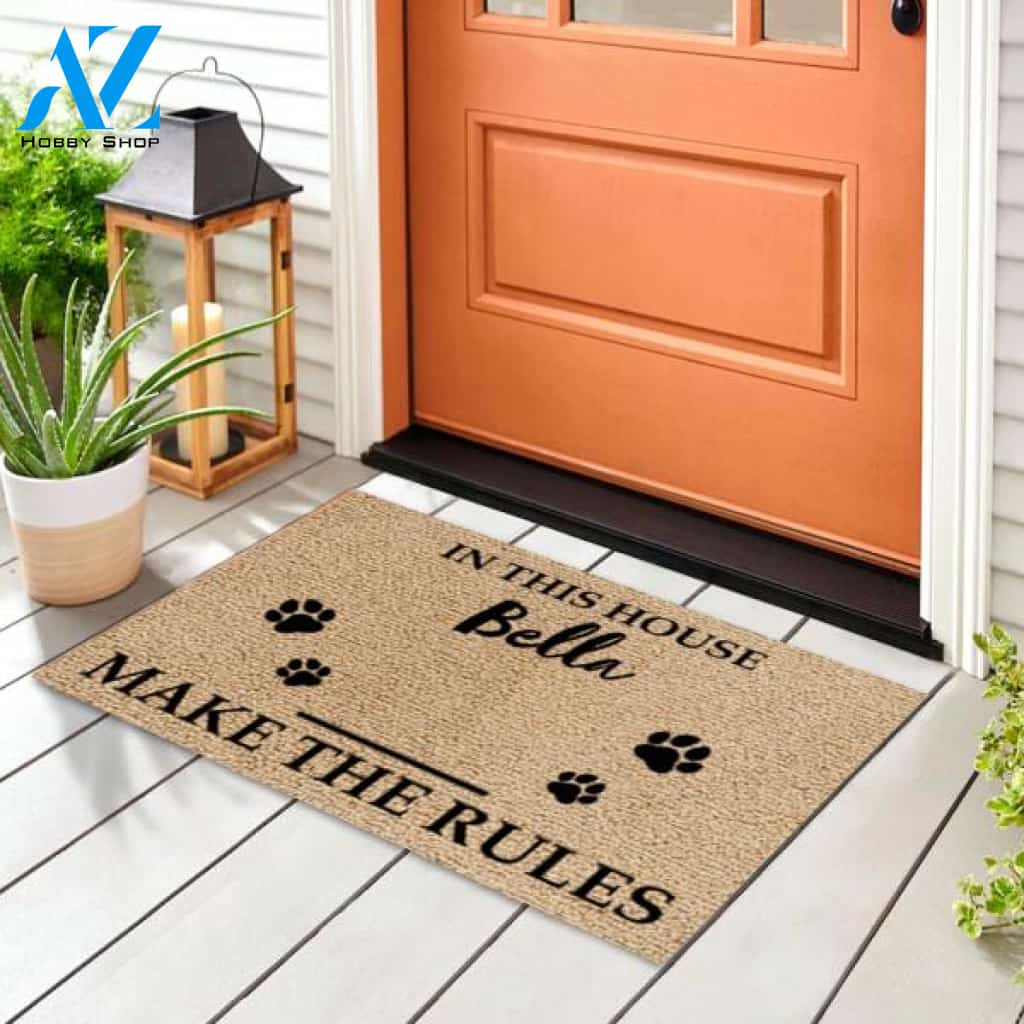 In This House, The Pets Make The Rules -Personalized Doormat
