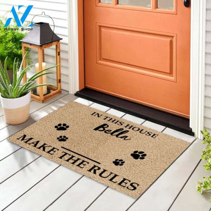 In This House, The Pets Make The Rules -Personalized Doormat