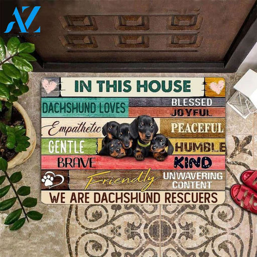 In This House We Are Dachshund Funny Indoor And Outdoor Doormat Warm House Gift Welcome Mat Birthday Gift For Dog Lovers