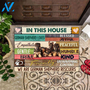 In This House We Are German Shepherd Funny Indoor And Outdoor Doormat Warm House Gift Welcome Mat Birthday Gift For Dog Lovers