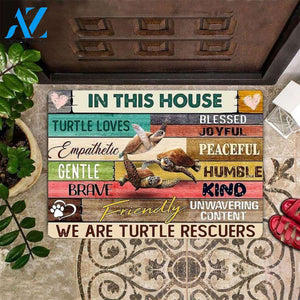 In This House We Are Turtle Funny Indoor And Outdoor Doormat Warm House Gift Welcome Mat Birthday Gift For Turtle Lovers