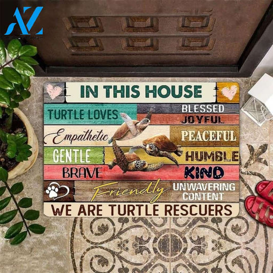 In This House We Are Turtle Funny Indoor And Outdoor Doormat Warm House Gift Welcome Mat Birthday Gift For Turtle Lovers