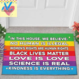In This House We Believe In Black Pride Doormat Black Lives Matter Funny Art Living Room Decor Carpet Floor Mat Bath Mat Polyester