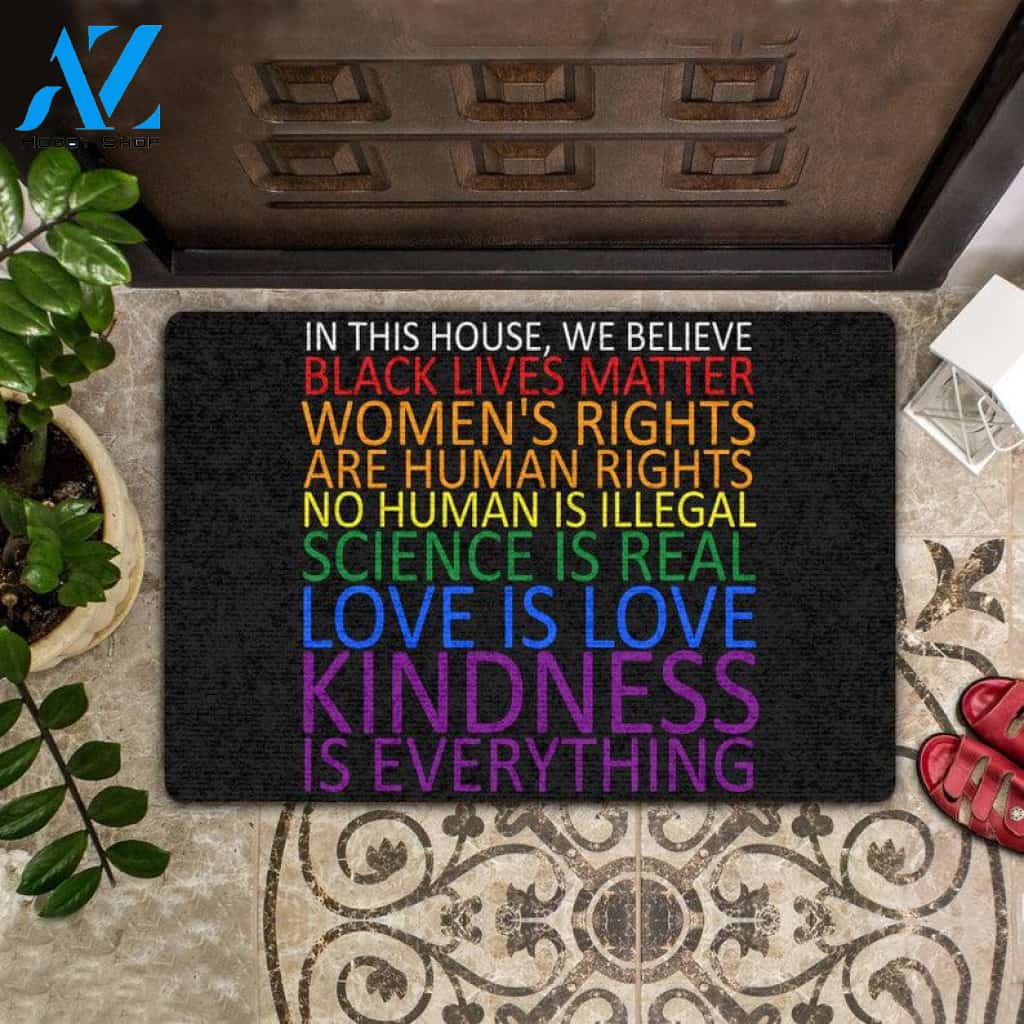 In This House We Believe Doormat, Human Rights Rug, Doormat