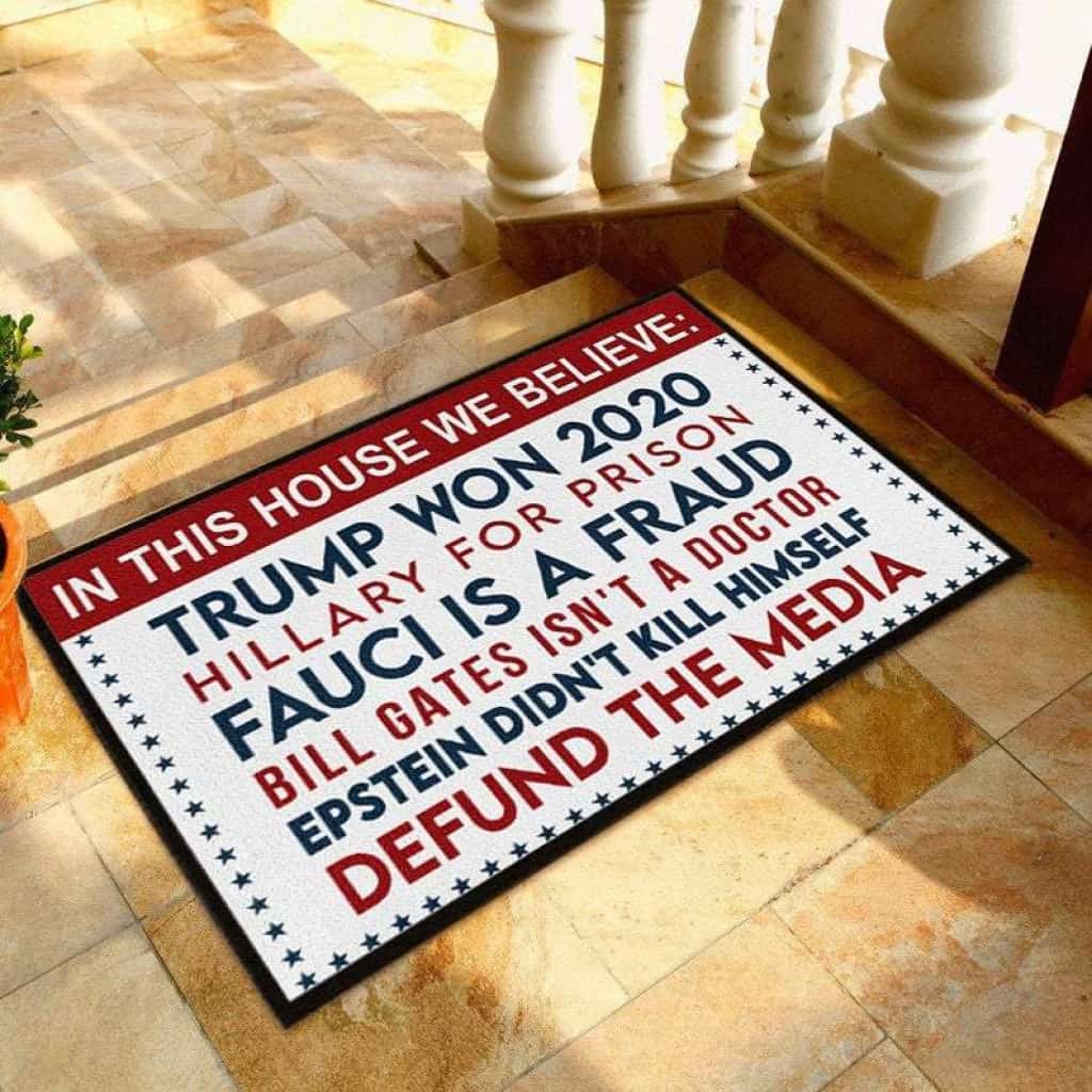 In This House We Believe Won Prison For Is A Fraud Isnt Dotor Non-Slip Rubber Backing Doormat HG
